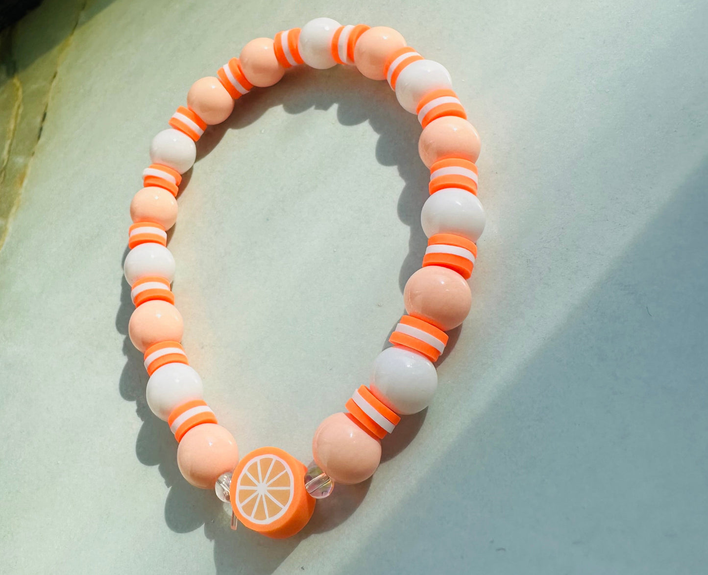 Orange Dreamsicle Beaded Bracelet