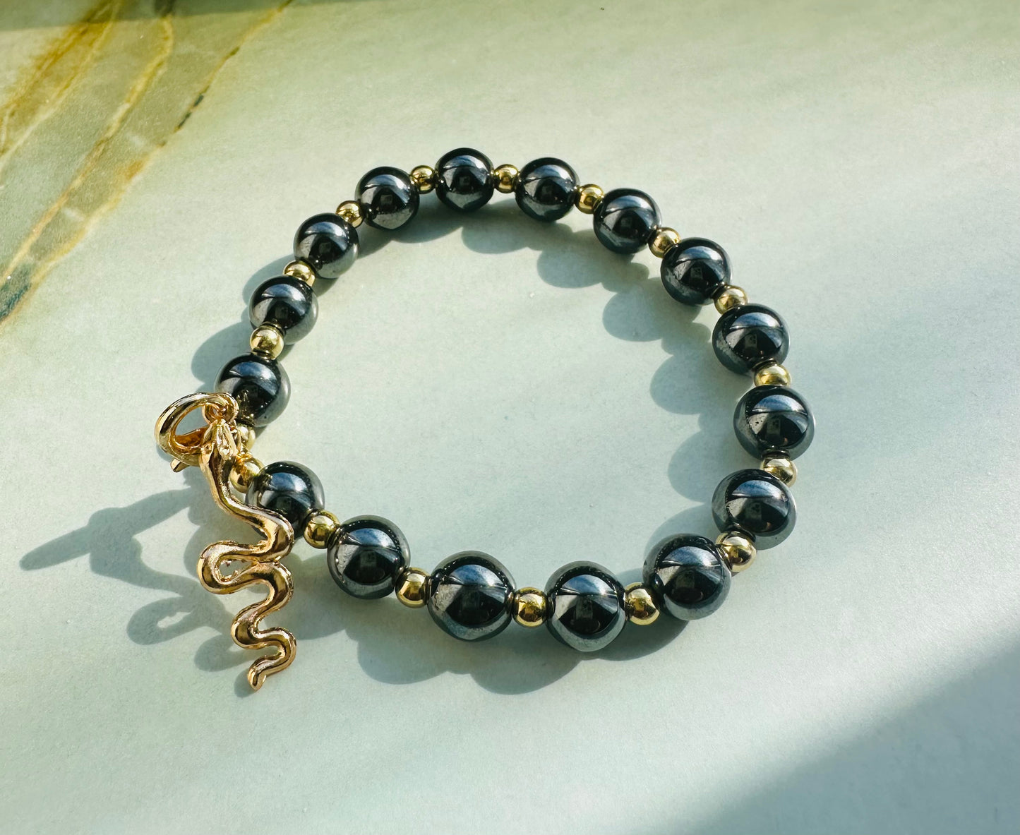“Ebony” Serpent Beaded Bracelet