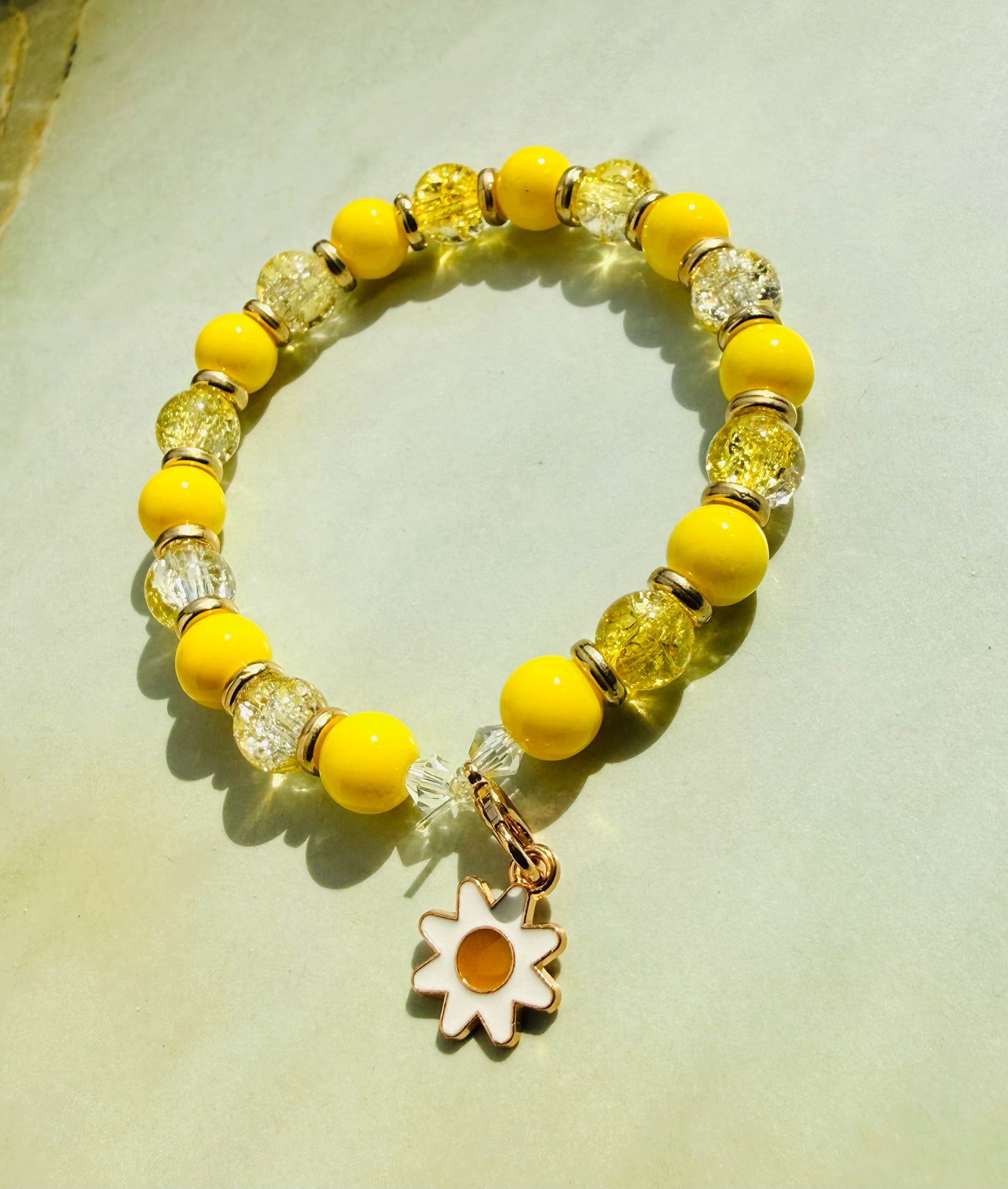 Lovely Day Yellow Beaded Bracelet