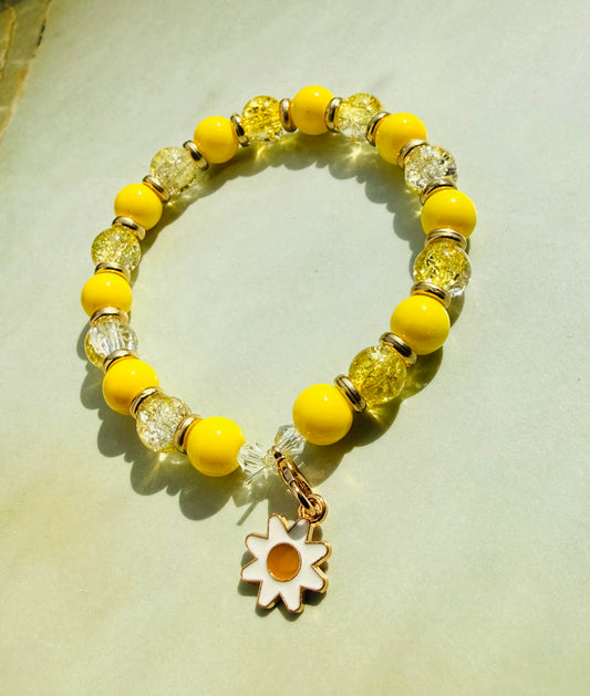 Lovely Day Yellow Beaded Bracelet