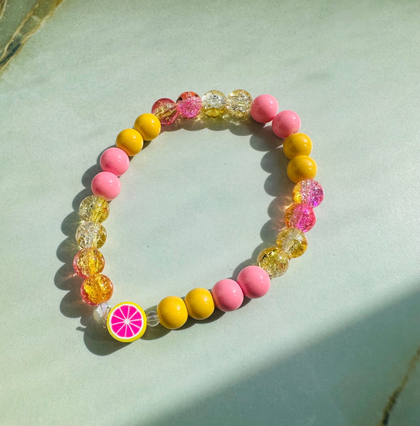 Pink Lemonade Beaded Bracelet