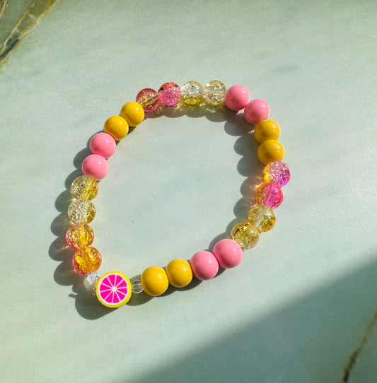 Pink Lemonade Beaded Bracelet